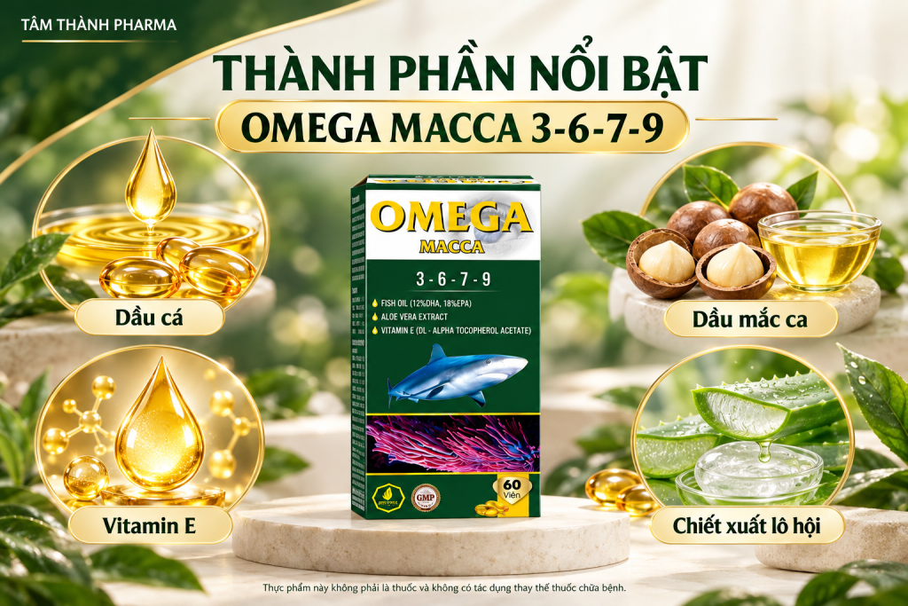 Thành phần nổi bật Omega Macca-3 Thành phần nổi bật Omega Macca 3